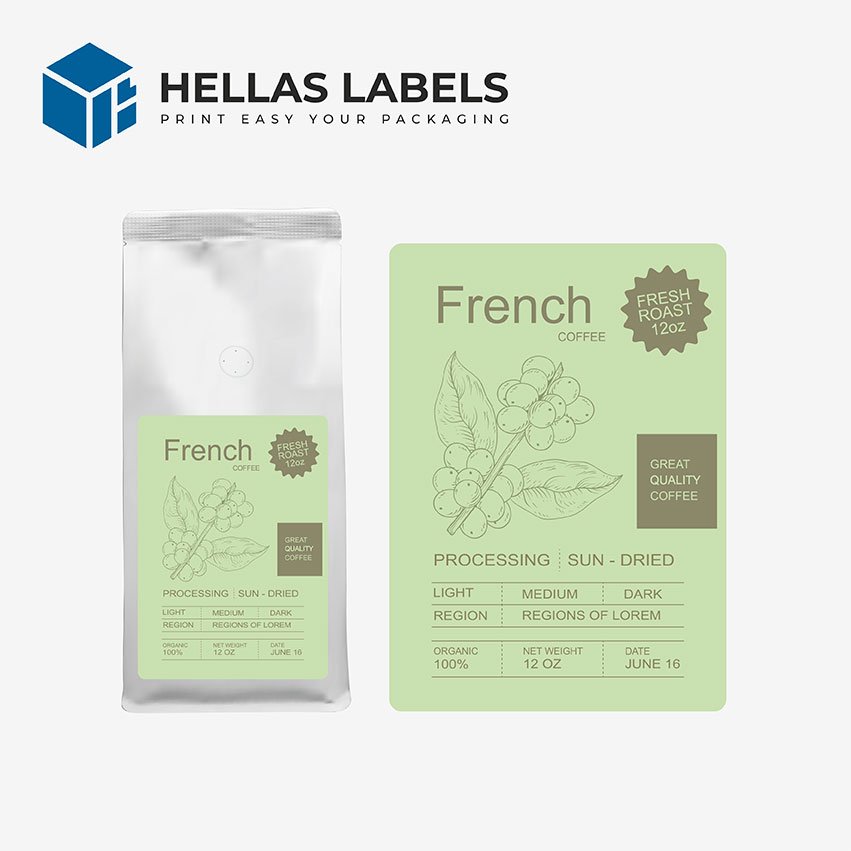 ετικέτες συσκευασίας καφέ