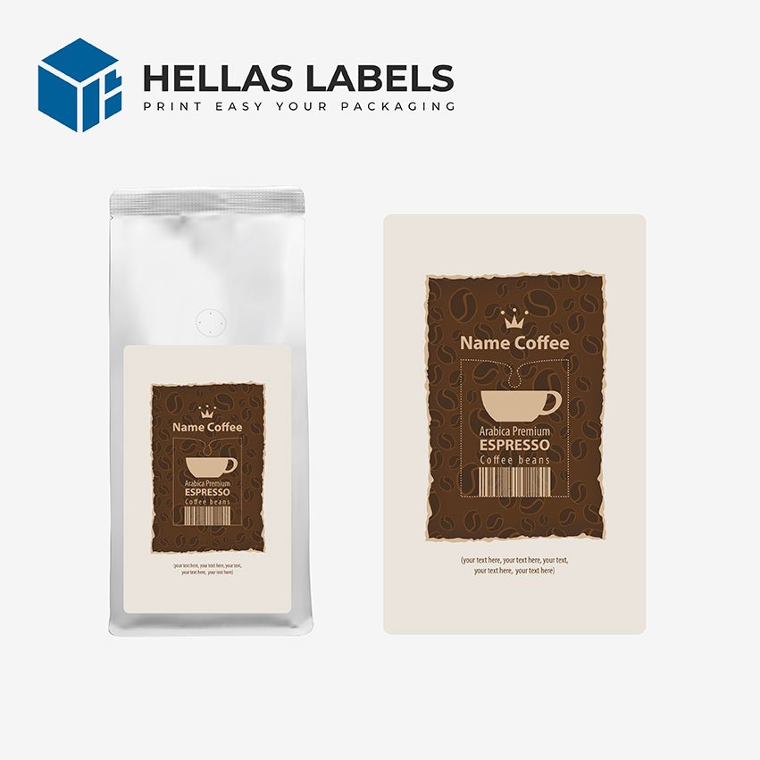 ετικέτες συσκευασίας καφέ