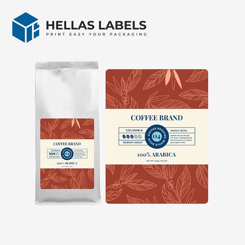 ετικέτες συσκευασίας καφέ